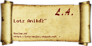 Lotz Anikó névjegykártya